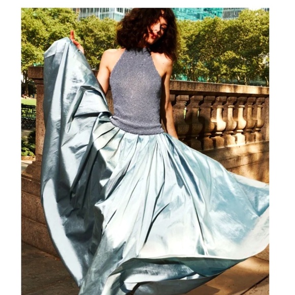 Emily Shalant Pearl Encrusted Sleeveless Tank in Light Blue. (NEW WITH TAGS) - Picture 1 of 1